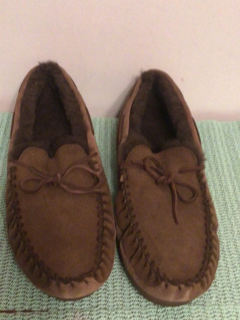 l.L.Bean Moccasin with faux fur lining cozy,warm , comfy  indoor wear  SZ 13 M m